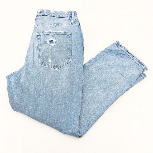 Good American Good Curve Straight Leg Light Wash Indigo 124 Denim Jeans Size 10 - Picture 9 of 9